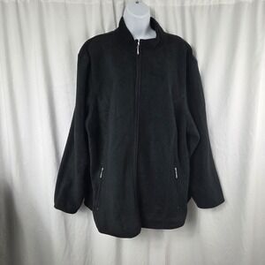 Karen Scott Sports Womens Zero Fleece Jacket Black Size 3X
